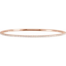 14K Rose 2 CTW Diamond Stackable Bangle 8 Bracelet