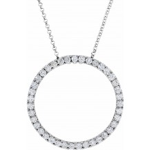 14K White 1 CTW Diamond Circle 18 Necklace
