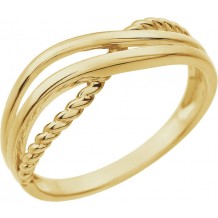 14K Yellow Criss-Cross Ring