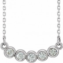 14K White  1/3 CTW Diamond Bezel-Set 16-18 Necklace