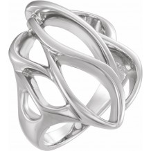 14K White Freeform Ring