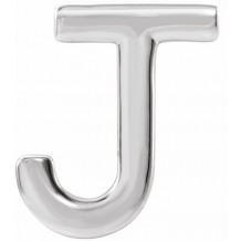 14K White Single Initial J Earring