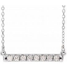 14K White 1/4 CTW Diamond French-Set Bar 18 Necklace