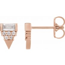 14K Rose 1/4 CTW Diamond Geometric Earrings