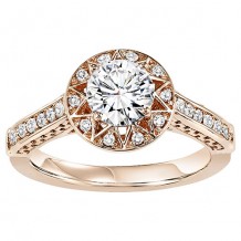 14k White Gold 1/4ct Diamond  Semi Mount Engagement Ring