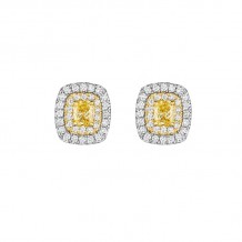 Henri Daussi 14k Yellow Gold Diamond Stud Earrings