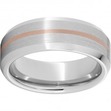 Serinium Beveled Edge Band with a 1mm 14K Rose Gold Inlay