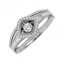 Gems One 14KT White Gold & Diamond Rhythm Of Love Fashion Ring  - 1/4 ctw