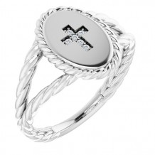 14K White .02 CTW Diamond Cross Ring