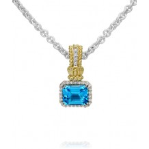 Vahan 14k Gold & Sterling Silver Blue Topaz Pendant