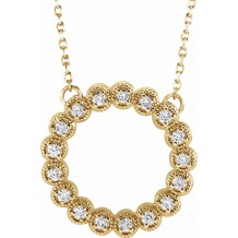 14K Yellow 1/4 CTW Diamond Circle 16-18  Necklace