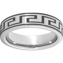 Serinium Pipe Cut Band with Greek Laser Engraving