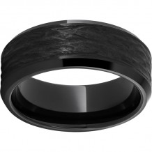 Black Diamond Ceramic Beveled Edge Band with Bark Finish