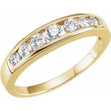 14K Yellow 3/8 CTW Diamond 7 Stone Anniversary Band