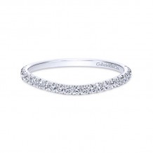 Gabriel & Co. 14k White Gold Contemporary Curved Wedding Band