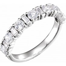 14K White 1 1/8 CTW Diamond Anniversary Band