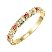 Gems One 10Kt Yellow Gold Diamond (1/10Ctw) & Ruby (1/8 Ctw) Ring