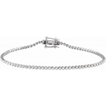 14K White 7/8 CTW Diamond Line 7  Bracelet