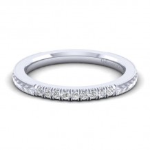 Gabriel & Co. 14k White Gold Victorian Diamond Wedding Band