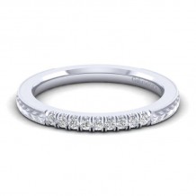 Gabriel & Co. 14k White Gold Victorian Diamond Wedding Band