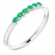 14K White Emerald Stackable Ring