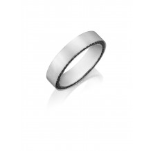 Henri Daussi 5mm Men's Wedding Band  Platinum White 0.75 Ctw.