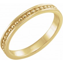 14K Yellow Stackable Bead Ring