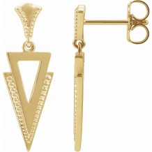 14K Yellow Geometric Dangle Earrings