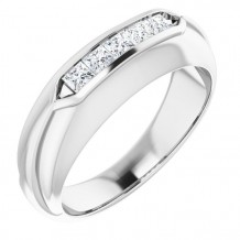 14K White 1/2 CTW Diamond Men's Ring