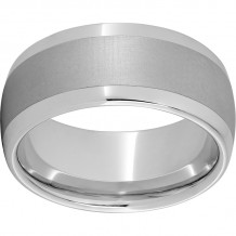 Serinium 10mm Domed Band with a 6mm Laser Satin Strip