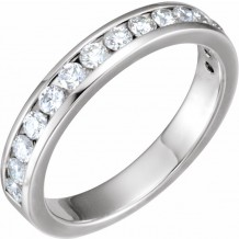 14K White 1/2 CTW Diamond Band for 6.5 mm Round Engagement Ring