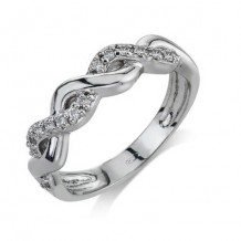 14K White Gold 0.17ct Diamond Infinity Women's Wedding Band