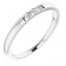 14K White .06 CTW Diamond French-Set Anniversary Band