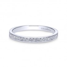 Gabriel & Co. 14k White Gold Contemporary Diamond Wedding Band