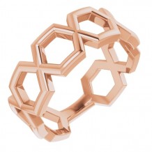 14K Rose Geometric Ring