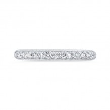 Shah Luxury 14K White Gold Round Cut Diamond Wedding Band