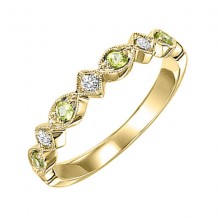 Gems One 10Kt Yellow Gold Diamond (1/20Ctw) & Peridot (1/6 Ctw) Ring