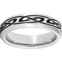 Serinium Beveled Edge Band with a Knot Laser Engraving