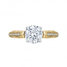 Shah Luxury 14K Two-Tone Gold Round Diamond Engagement Ring (Semi-Mount)