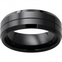 Black Diamond Ceramic Beveled Edge Band with a .5mm Groove