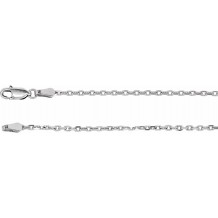 14K White 2 mm Diamond-Cut Cable 7 Chain