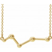 14K Yellow Constellation Bar 18 Necklace