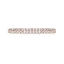 Shah Luxury 14K Rose Gold Round Diamond Wedding Band