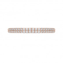 Shah Luxury 14K Rose Gold Round Diamond Wedding Band