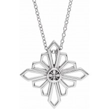 14K White Vintage-Inspired Geometric 16-18 Necklace