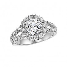 14k White Gold 3/4ct Diamond Engagement Ring with 1ct Center Stone