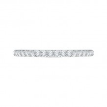 Shah Luxury 14K White Gold Round Diamond Half Eternity Euro shank Wedding Band