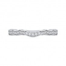Shah Luxury 14K White Gold Round Diamond Half-Eternity Wedding Band