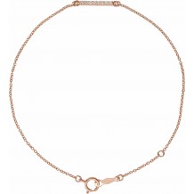 14K Rose .07 CTW Diamond Bar 6 1/2-71/2 Bracelet