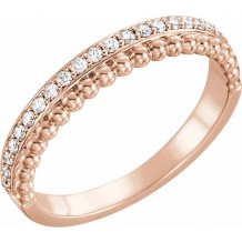 14K Rose 1/5 CTW Diamond Beaded Ring